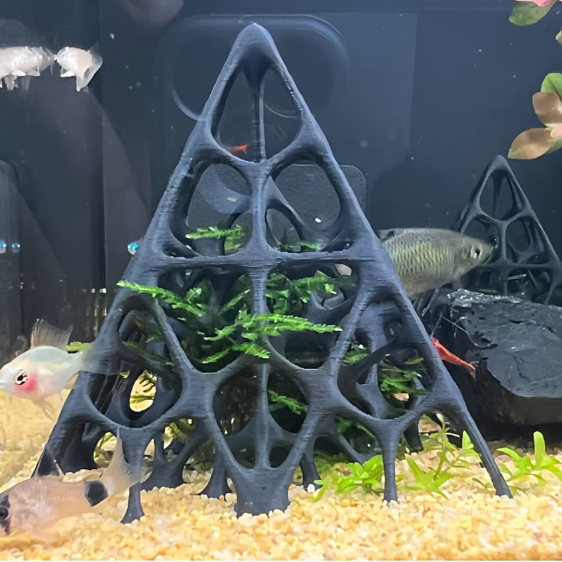 Aquarium Marine Rock - 3D Printed Pyramid Fish & Shrimp