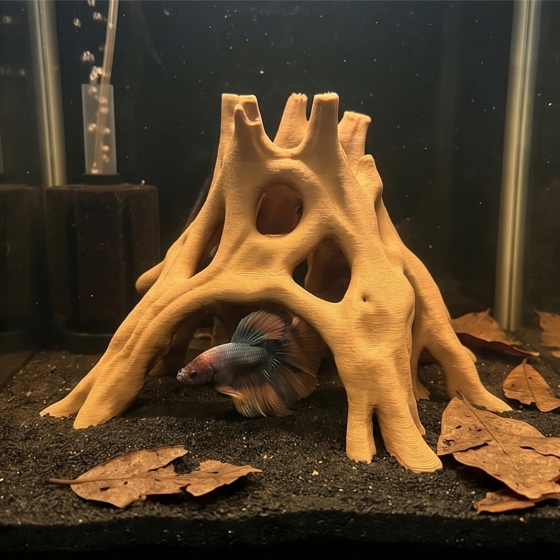 Natural Root Cave Fish Hideout - Aquarium Marine Rock 评论和价格