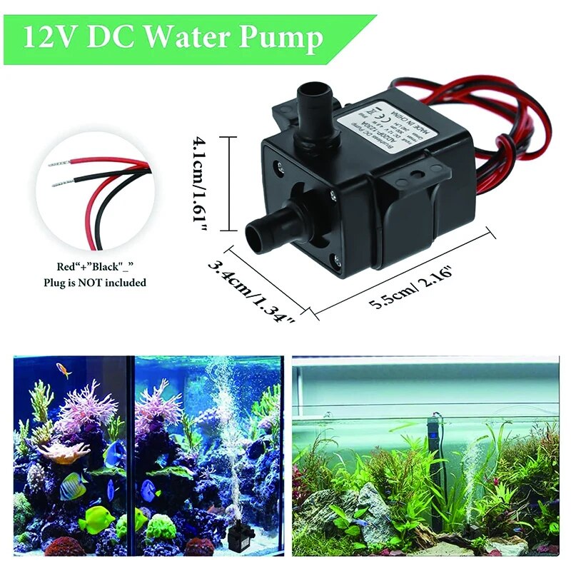240L/H Water Pump DC 12V Brush - Marine Aquarium Dc Pump 评论和价格